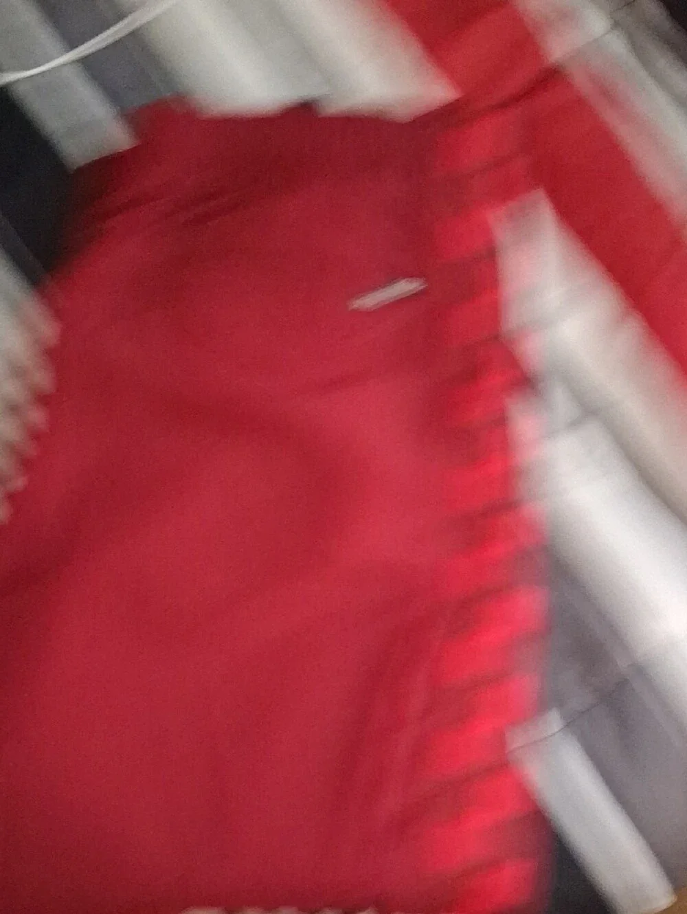 Vans Red Joggers with Checkerboard Side Stripe